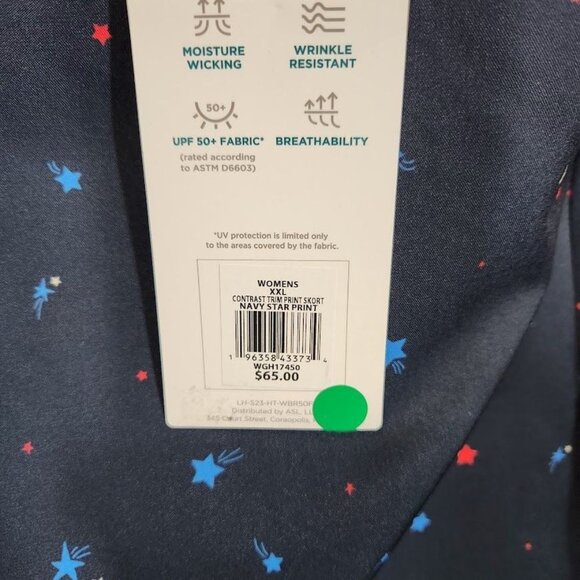 Lady Hagen Women's Contrast Trim Golf Skort Navy Star Print - Size XXL - Picture 7 of 14